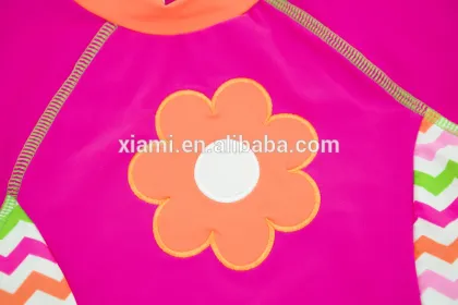 custom breathable skin friendly multicolor wave stripe beautiful flower Baby Swimming clothing