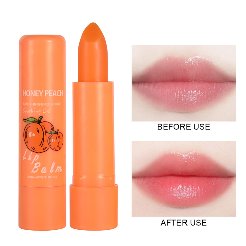 Natural Temperature Lipstick Change Color Peach Jelly Long Lasting Moisturizing Sweet Cute Peach Lips Nutritious Cosmetic TSLM1