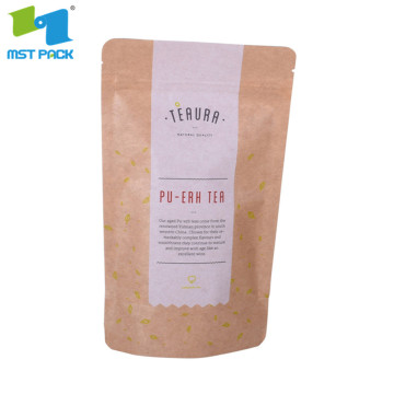 Mat printing Ziplock Top Tea Bag Packaging