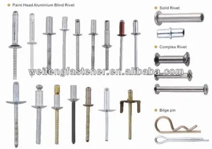 Different fasteners rivets,complex rivets with different colors China manufacturers