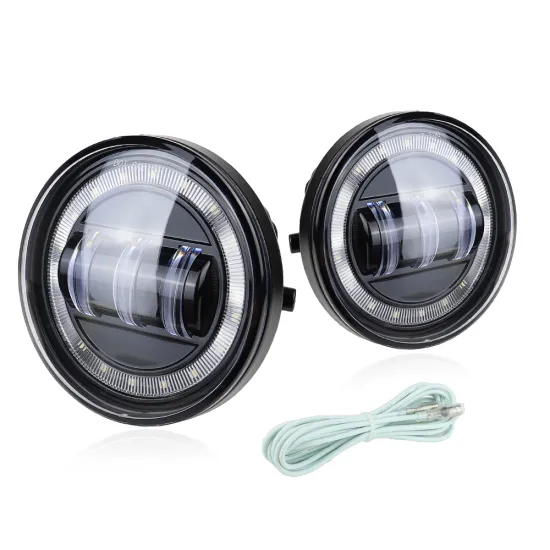 Car LED Fog Lights Assembly with Halo Ring White DRL for Tacoma 05-11, Tundra 07-13, Solara 04-06, Sequoia 08-15