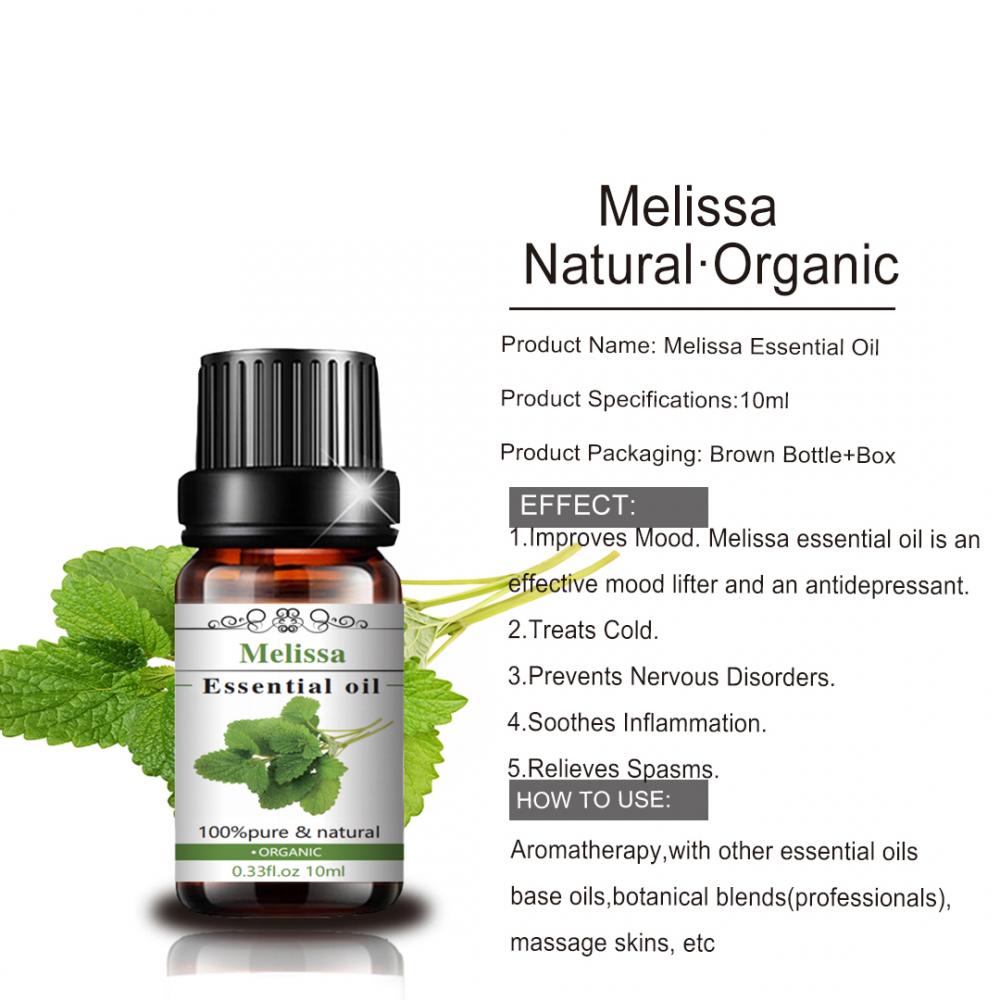 High quality 100% Melissa Leaf Essential Oil for skin care