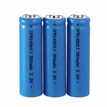 3.2V 500mAh LiFePO4 Battery, 14500 Size High Top for Solar Panel, Lighting, Consumer Products