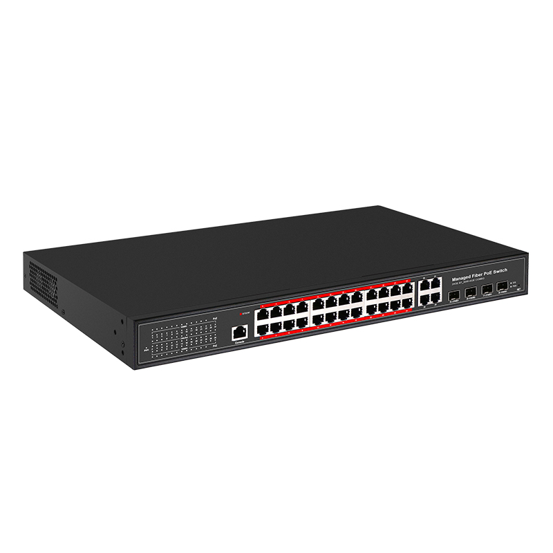 1U 24Ports 1000 ميجابت في الثانية طبقة 2 مفتاح POE مُدارة