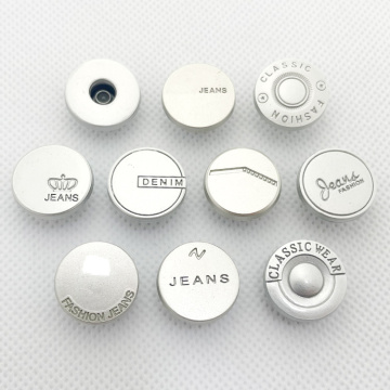 Customizable Washable Metal Jeans Buttons with Engraved Logos and Brand Plating for Jackets
