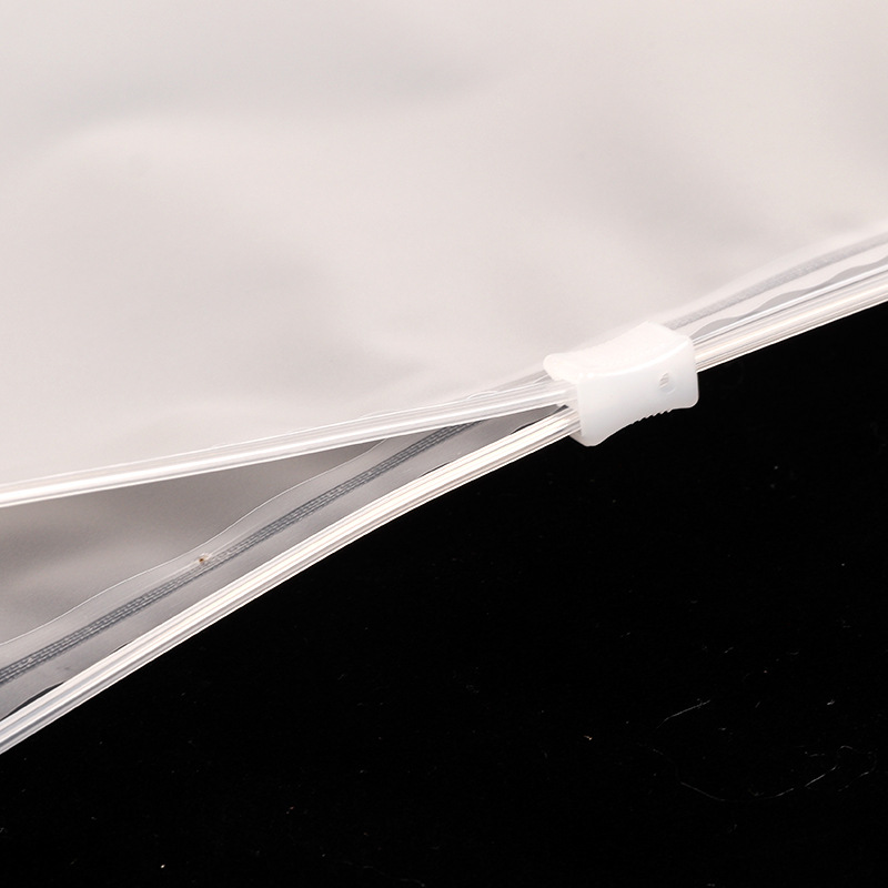 pe transparent frosted clothing zipper bag