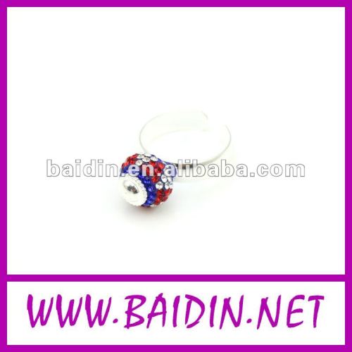 silver plated shamballa cystal clay ring new arrival