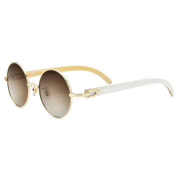 Vintage Round Full Frame Horn Sunglasses