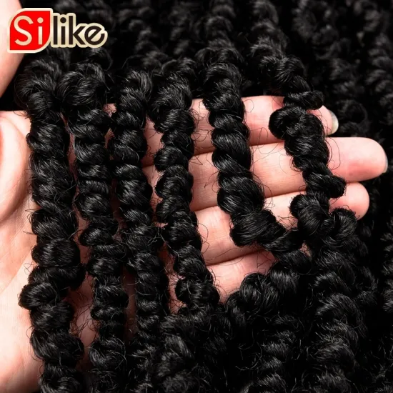 Synthetic Hair Passion Spring Twists  Crochet Extensions Ombre Crochet Braids Fluffy Kinky Curly Bomb Twist Braiding Hair Bulk