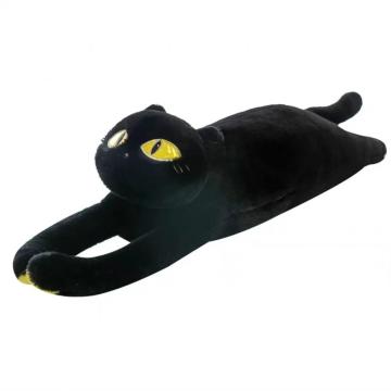 Jouet en peluche de chat noir réaliste pour les enfants