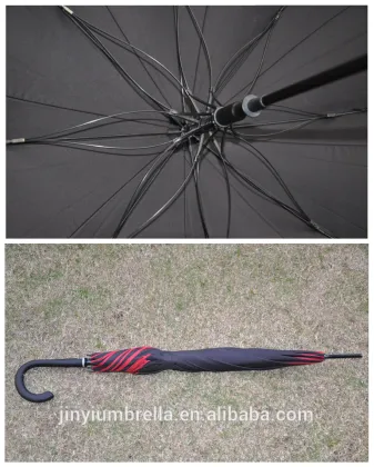 Black straight umbrella flower shape straight umbrella