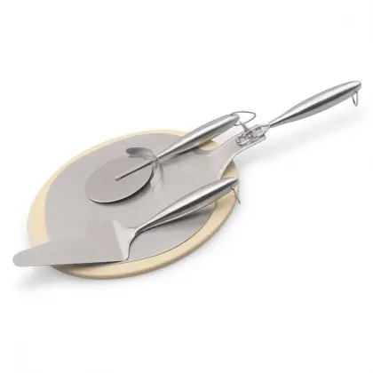 Pizza Stone Gift Set With Folding Pizza Tools