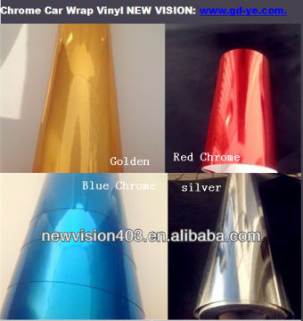 Car Chrome Foil Gold/Silver Bubble Flexible Self-adhesive Vinyl Film