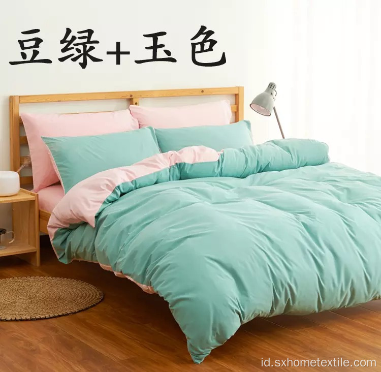 Set Sprei Tempat Tidur Rumah Microfiber Brushed Solid