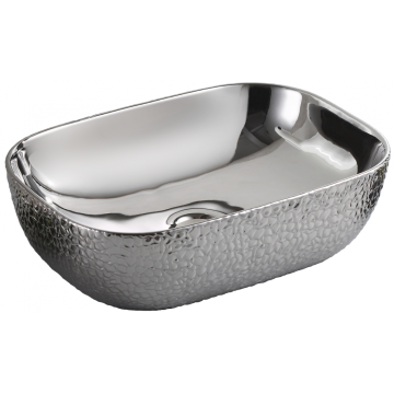 Silver Black Ceramic Handmade Art Basin for Bathroom