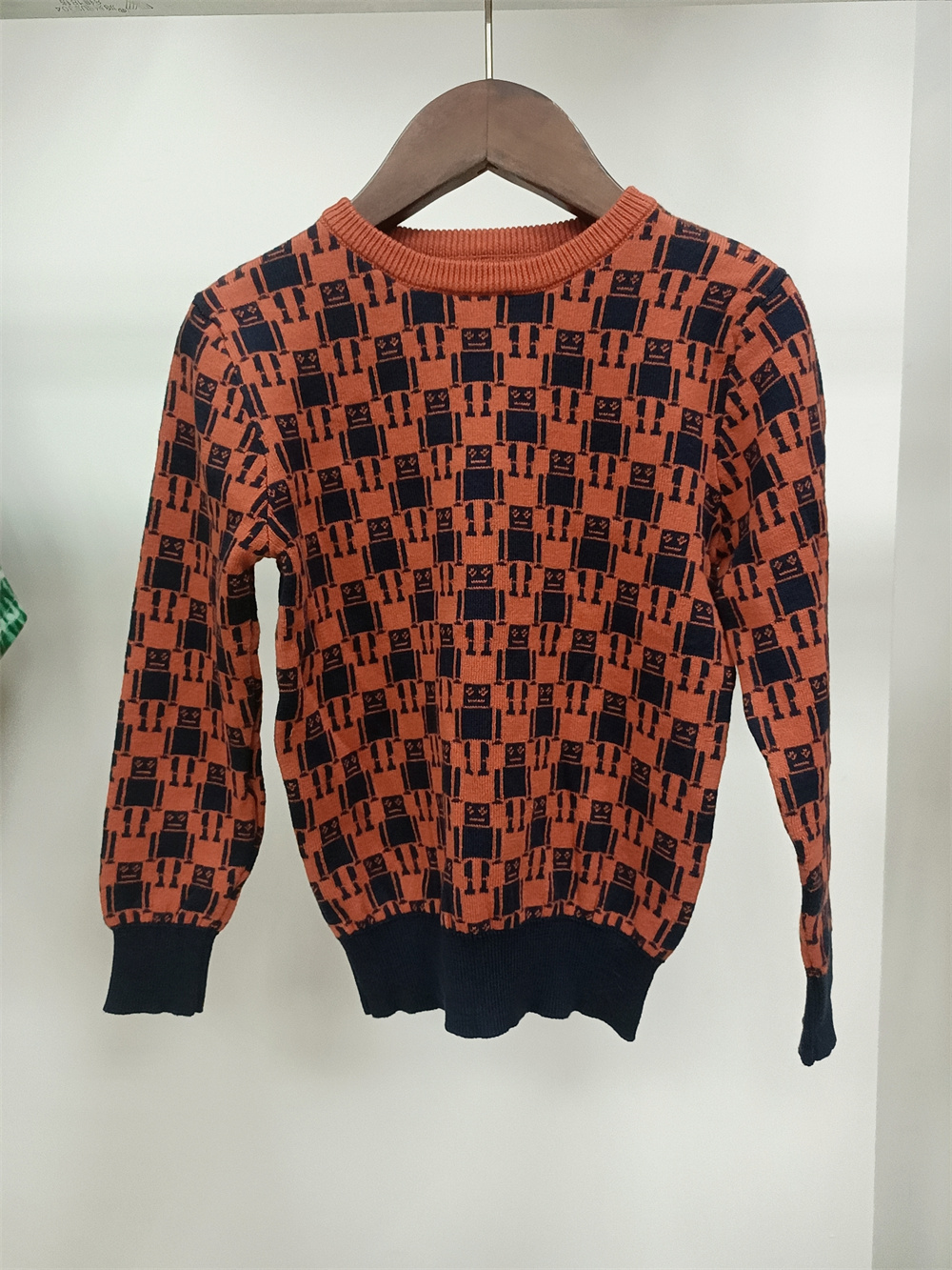 BOY'S ROBOTJACQUARD COTTON SWEATER