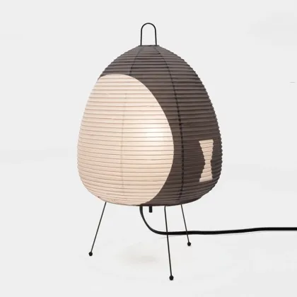 Akari Japanese Yumi Vintage Rice Paper Table Lamp: Wabi Sabi Inspired Cross-Border Atmosphere Bedside Lamp