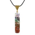 7 Chakra Bijoux suspendus Ensembles de décoration Pendentif bracelet pyramide Cristal Fenêtres Accessoires de voiture Bonne serrure Décorations pour la maison Reik