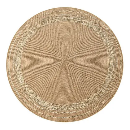 Round hemp jute home floor rug