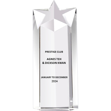 High-End Custom Five-Pointed Star Crystal Performance Award Trophies for Gifts