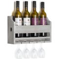 Rustic Wall Mounted Wooden Wine Rack