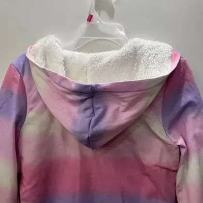 Kids Boy Full Zip Fleece Jacket - Sherpa Lining Hoodie