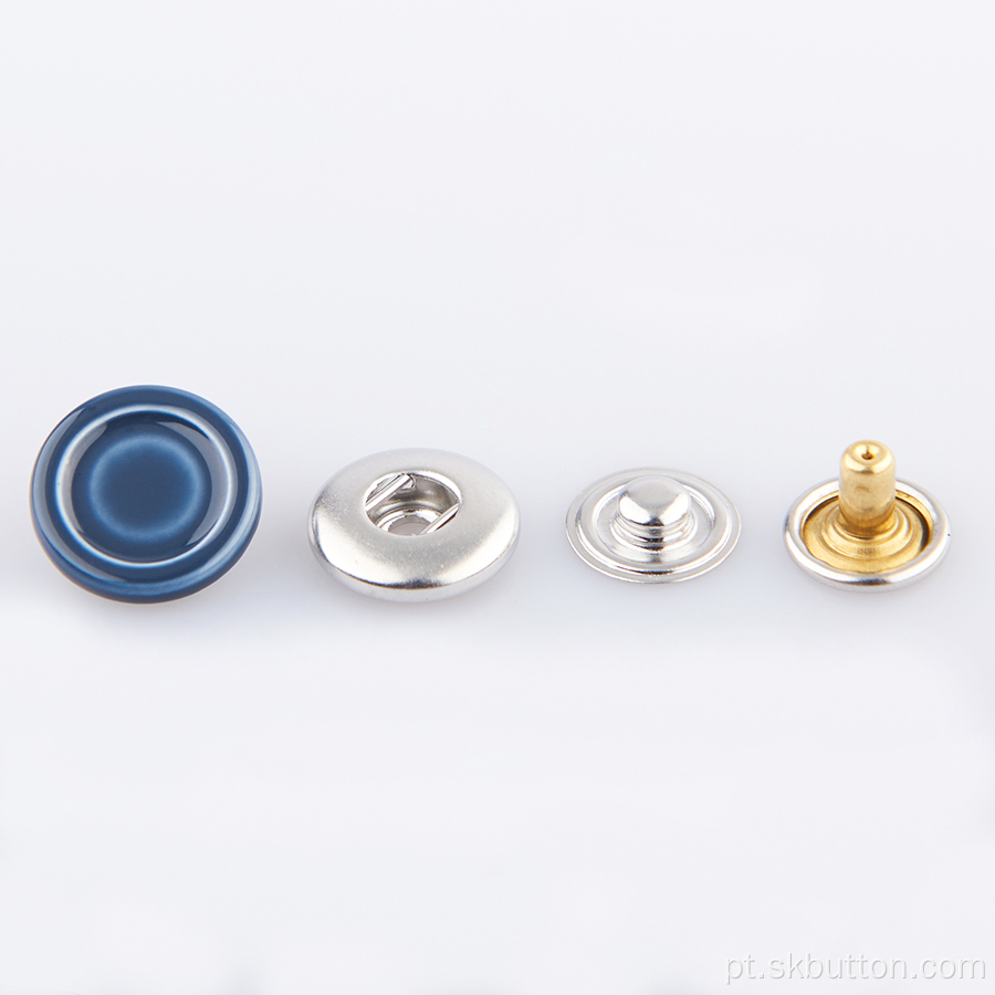 Moda Botão de papel de metal Ring Prong Snap Button