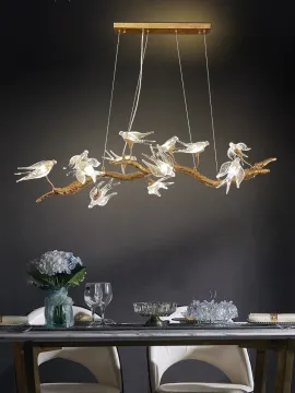 Beautiful White Lucky Birds Hall Hotel Lobby Chandelier