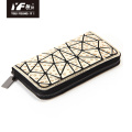 Custom PU leather fashion water drop long wallet