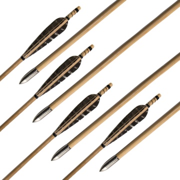 12 Pcs Carbon Crossbow Arrow Earrings - Bamboo and Wood Arrows, ID6.2mm Spine, 31'' Length, Straightness 0.001