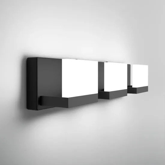 Black LED Vanity Light Dimmable 4 Lights Modern Bathroom Wall Fixture Over Mirror