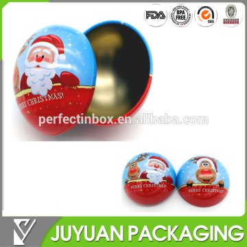 Christmas gift ball shape metal tin can ,Christmas gift candy tin can