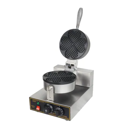 Professional 1-Plate 4-Heart Waffle Maker - A Must-Have Commercial Snack Equipment