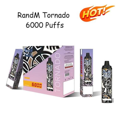 Перезаряжаемый одноразовый Vape Randm Tornado 6000Puffs