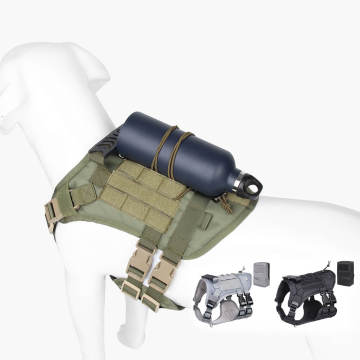 Tactical No-Pull Adjustable Large K9 Dog Harness with Handle for Outdoor Walks