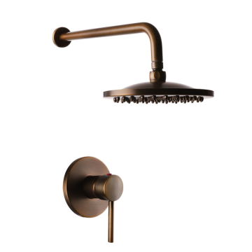 Antique brass style waterfall shower set rain shower concealed mixer for bathroom