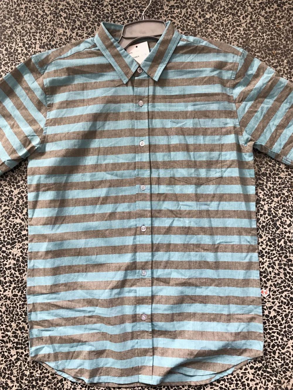 Men's Stylish Blue And Brown Striped Cotton Shirt