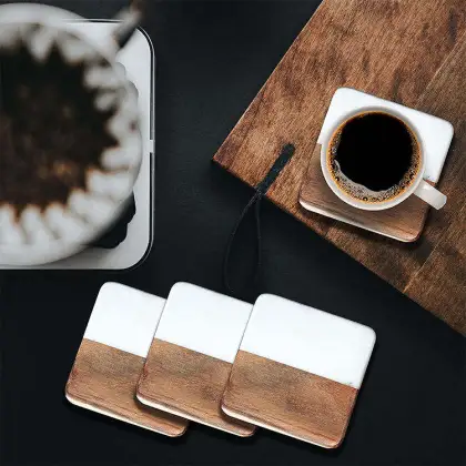 Hexagon Wood Tea Coasters for Drinks - Sublimation Ready