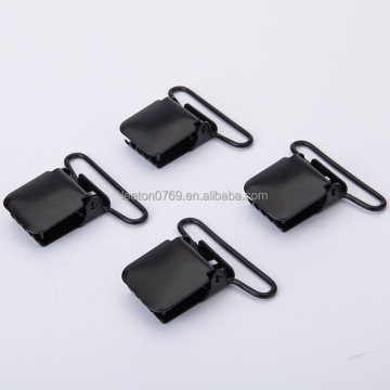 Factory Supply 2 Inch 50mm Large Sized Matte Black Men's Suspender Clips Without Plastic Insert
