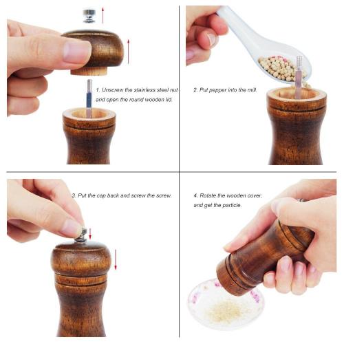 Wood Salt and Pepper Mill  Adjustable Grinder