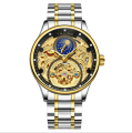 Zwitserse Tevise T820A explosie type waterdichte holle mechanische horloge maanfase tourbillon casual herenhorloge