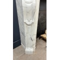 Custom White Marble Fireplace Mantel with Rococo Design