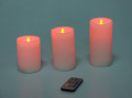 Candele a LED a colonna di cera reale color avorio a batteria