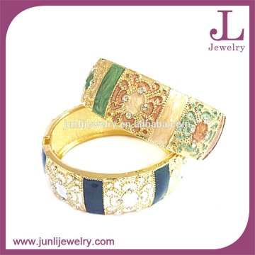 Dongguan Factory Price Dubai Gold Jewelry Bracelet Enamel Stone Bangle Bracelet