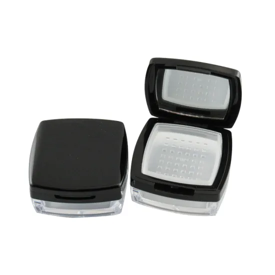Blusher Case Square Black Loose Powder Container