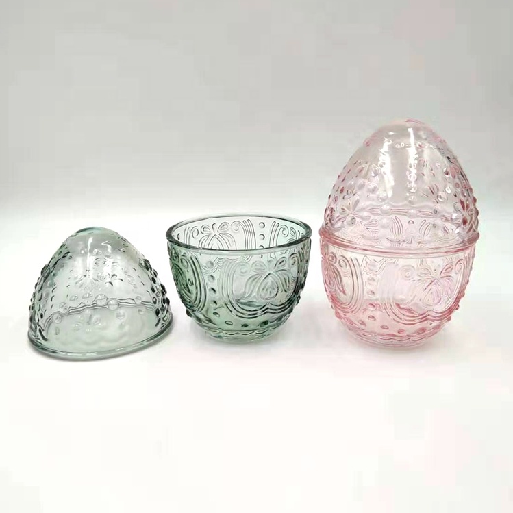 Lead Free Crystal Glass Jar Egg Shaped 1