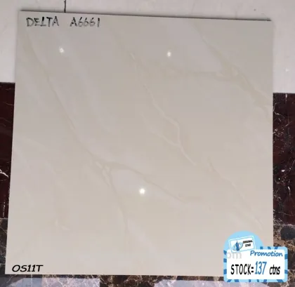 Polished soluble salt ceramics for flooring tiles ivory color