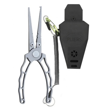 Titanium Plated Rust-Resistant Fishing Pliers with Sheath for Saltwater - Tongs, Hook Remover, and Line Scissors