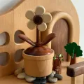 Ornamento di carillon in legno con girasole agitante