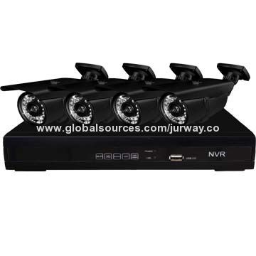 NVR and IPC Home Kit with 1 x NVR, 4 x 1.0MP IP Cameras, Supports 4CH 960P/2CH 1,080P + 2CH 720P